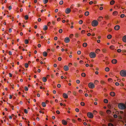 Coral Bubble Print Stretch Velour Fabric | Soft Velvet Jersey Dress Fabric | Abstract Spot Pattern | Sold by the Metre