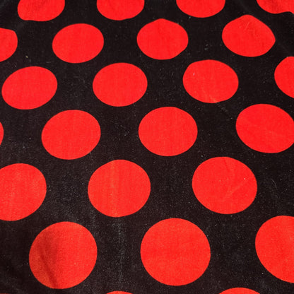 Black Floral Stretch Velour Fabric – Black Velvet Jersey with Red Rose Print 58" Wide | Soft Dress Fabric | Sold by the Metre