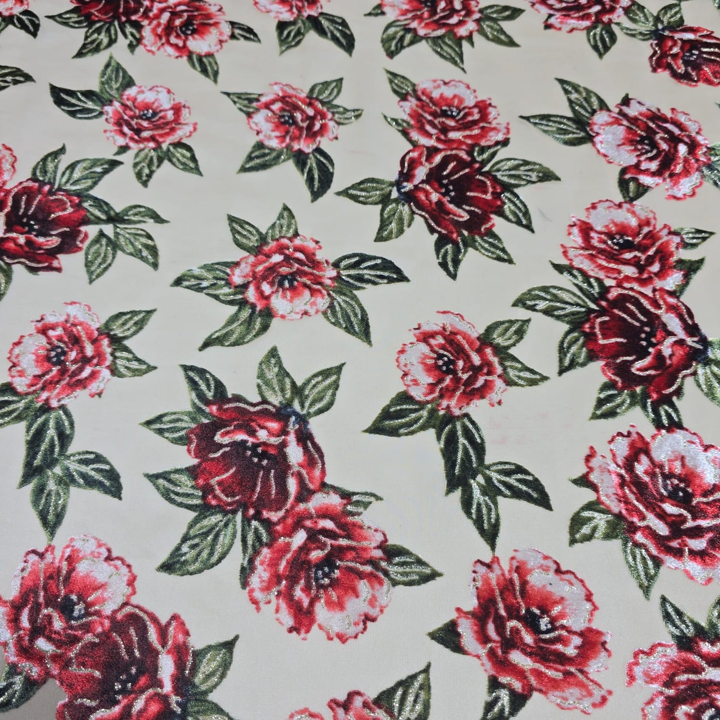 Floral Burnout Velvet Mesh Fabric Rose Devore Sheer Dress Fabric 58" Wide | Luxury