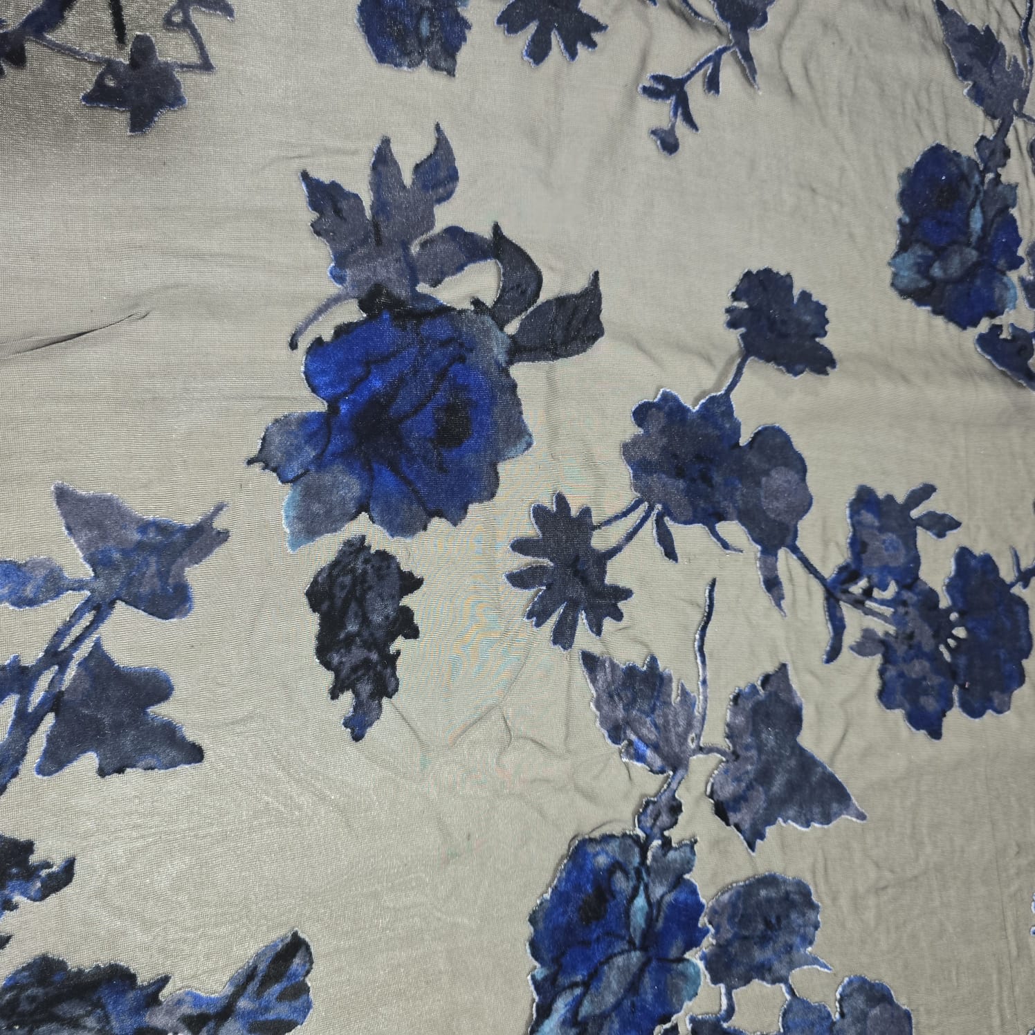 Floral Burnout Velvet Mesh Fabric Rose Devore Sheer Dress Fabric 58