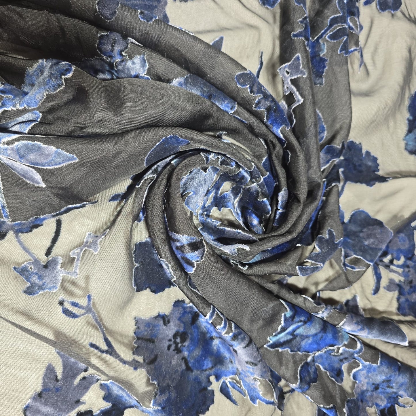 Floral Burnout Velvet Mesh Fabric Rose Devore Sheer Dress Fabric 58" Wide | Luxury