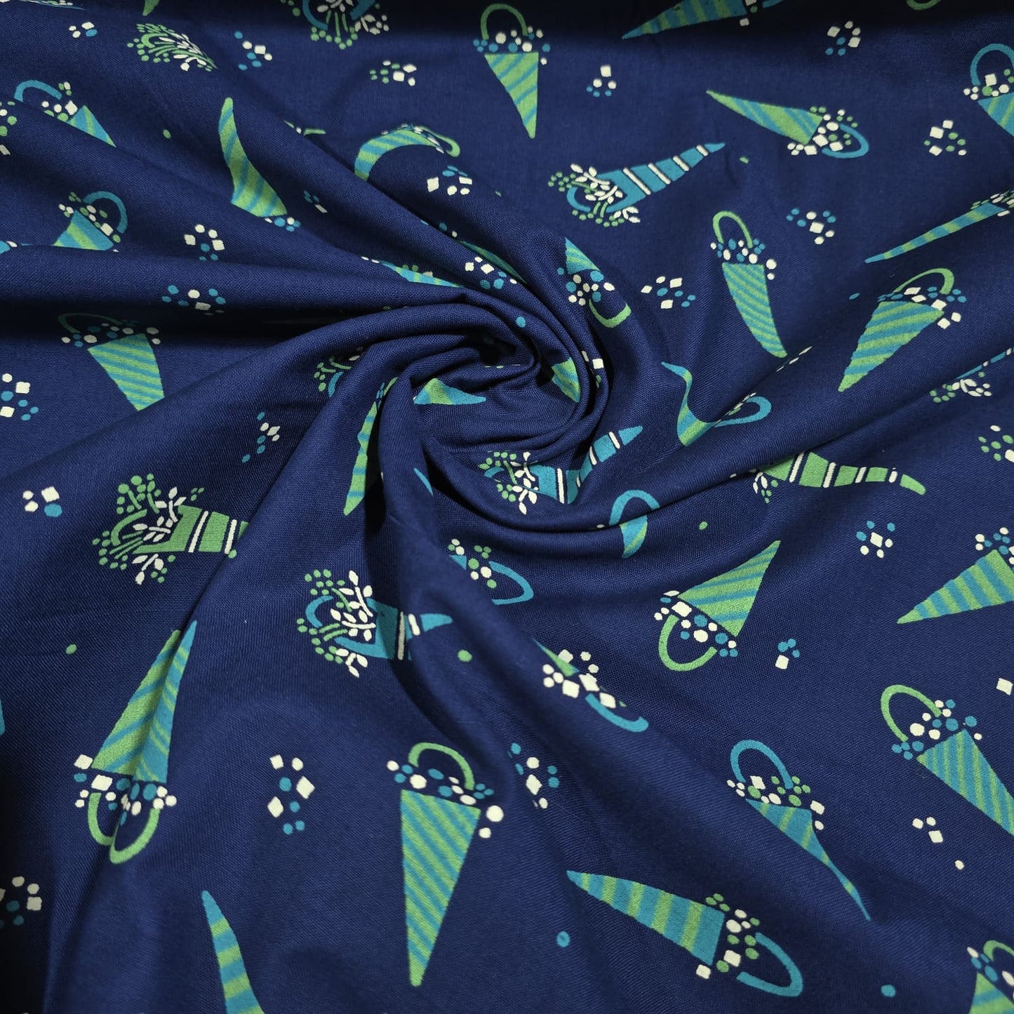 Umbrella Print 100% Cotton Poplin Fabric | 58" Wide Novelty Dressmaking & Quilting Fabric by the Metre