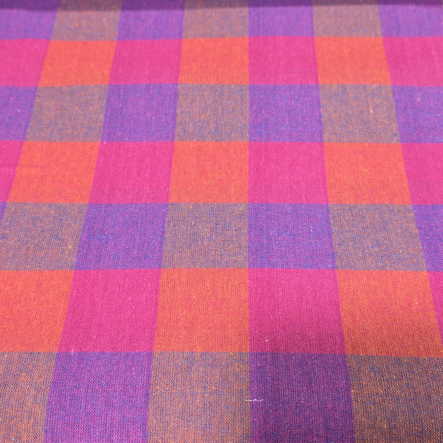 Cotton Linen Madras Check Fabric | 44