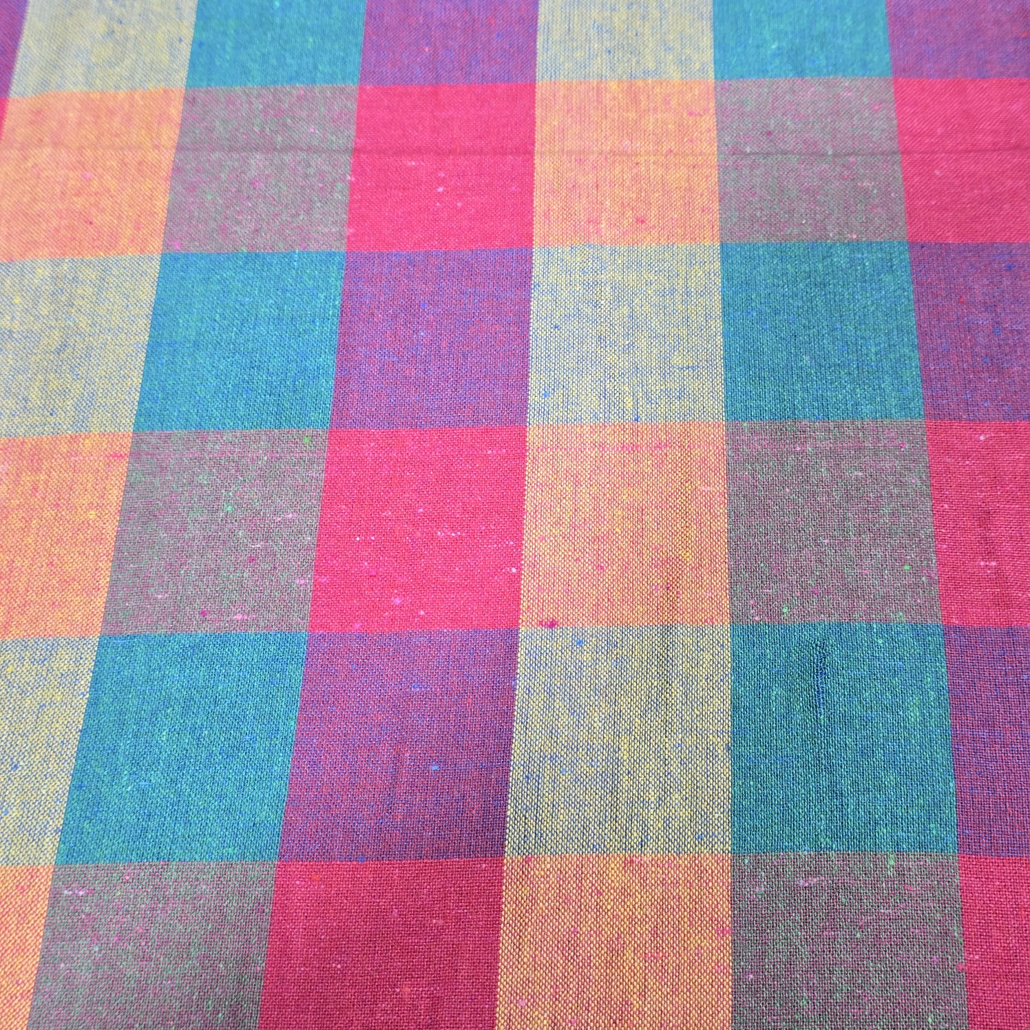 Cotton Linen Madras Check Fabric | 44