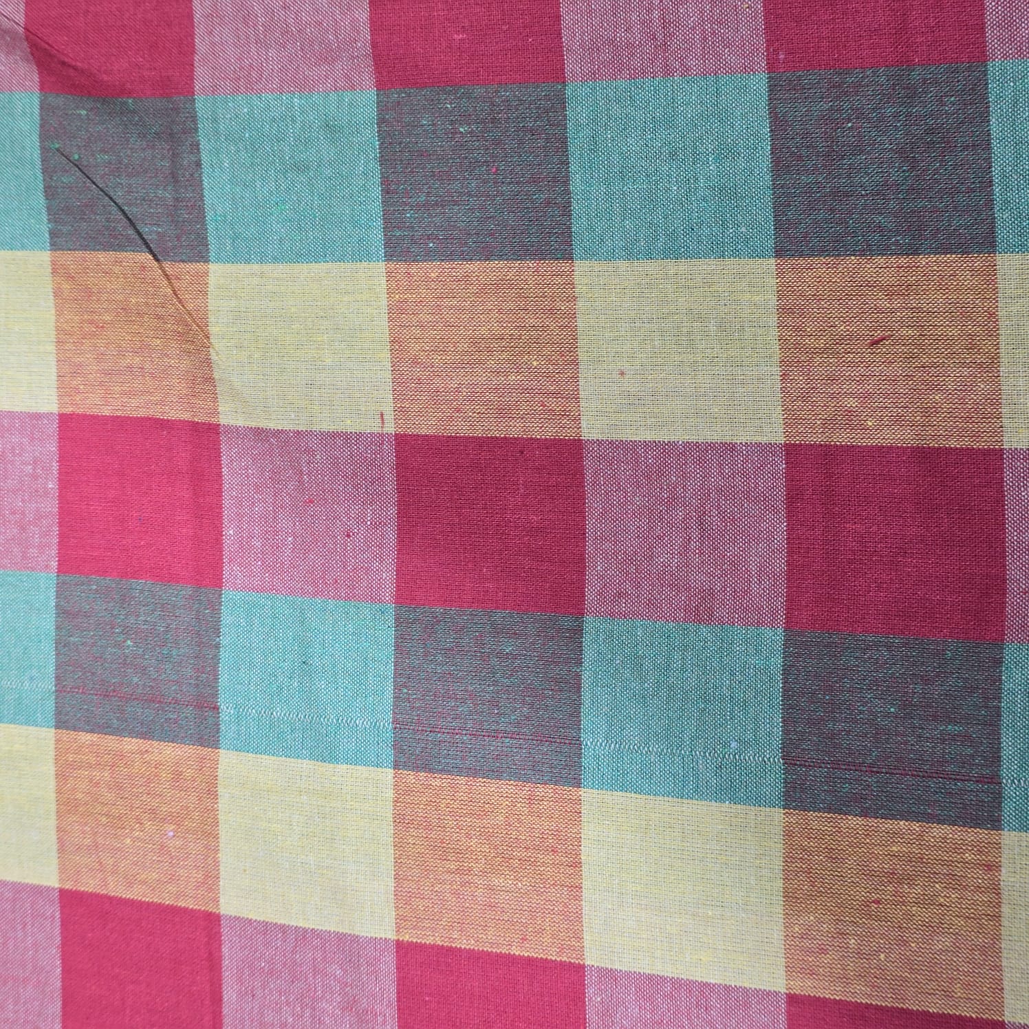 Cotton Linen Madras Check Fabric | 44