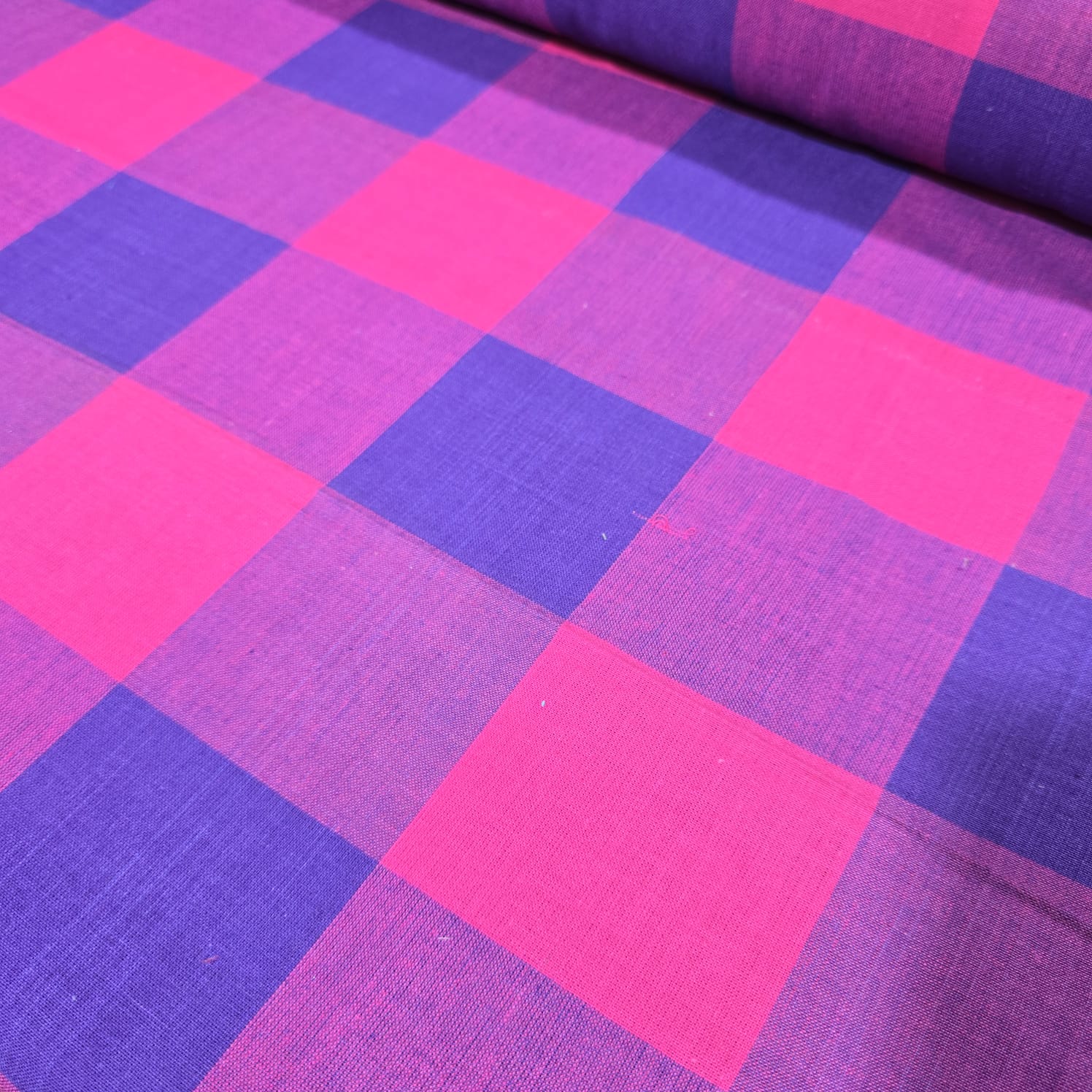 Cotton Linen Madras Check Fabric | 44