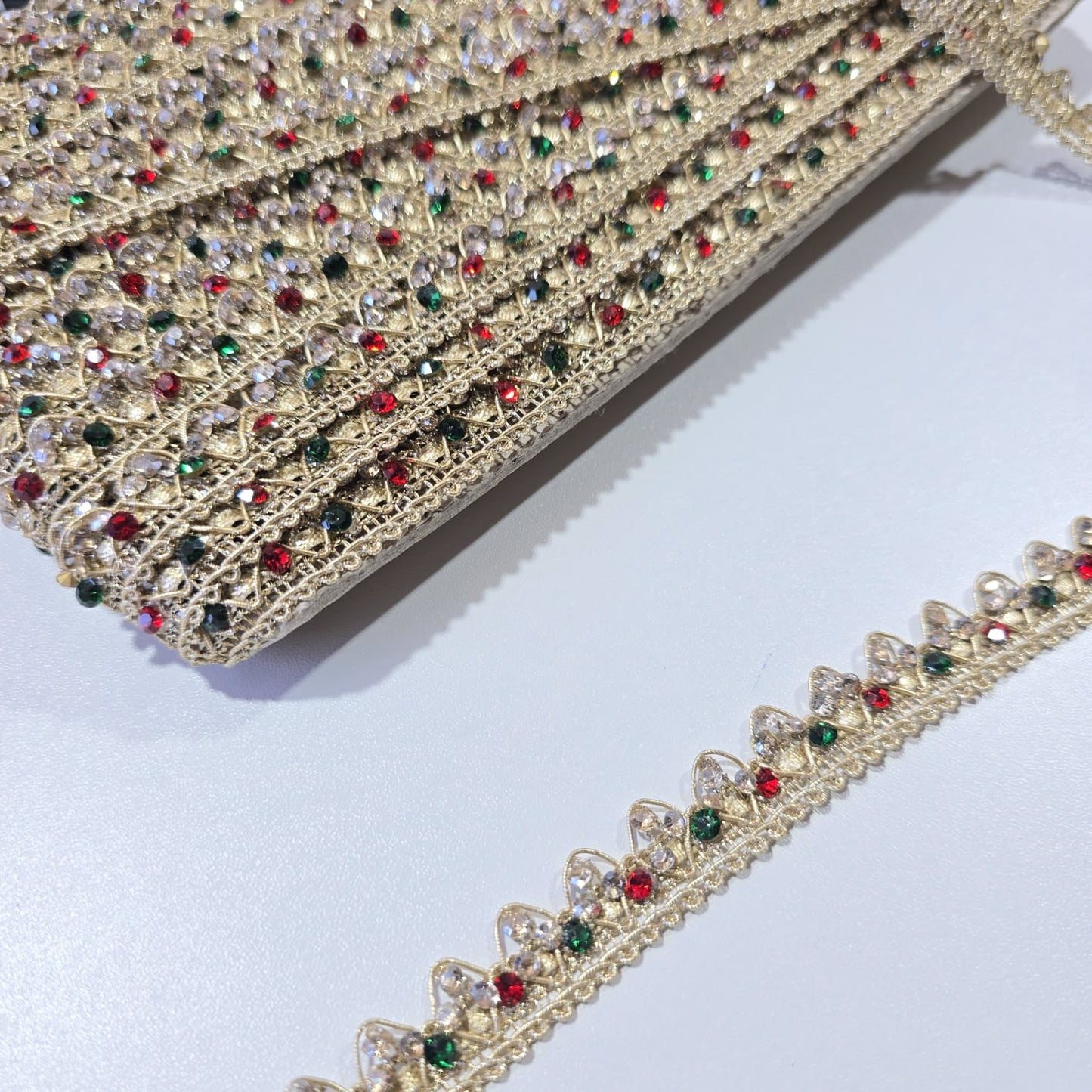 Luxury Embroidered Lace Trim Decorative Border for Bridal, Saree & Dressmaking by 9 Metres