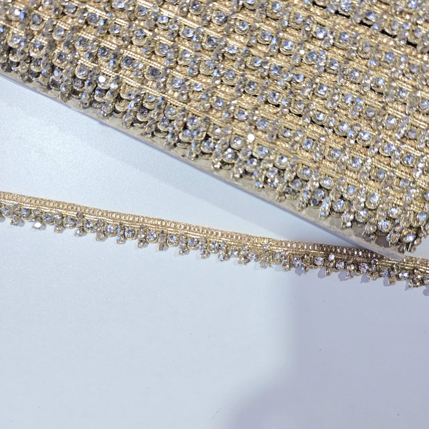 Luxury Embroidered Lace Trim Decorative Border for Bridal, Saree & Dressmaking by 9 Metres