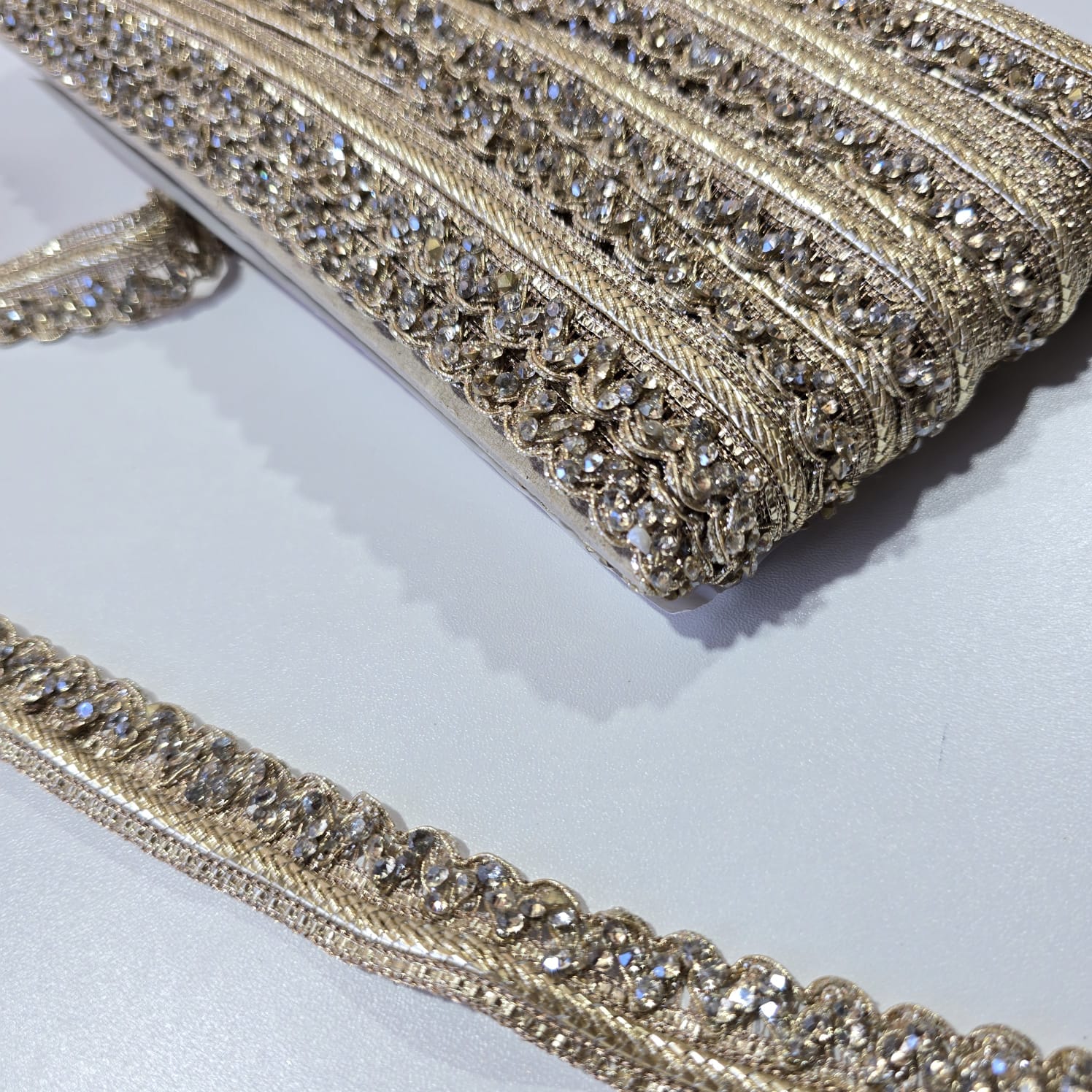 Luxury Embroidered Lace Trim Decorative Border for Bridal, Saree & Dressmaking by 9 Metres