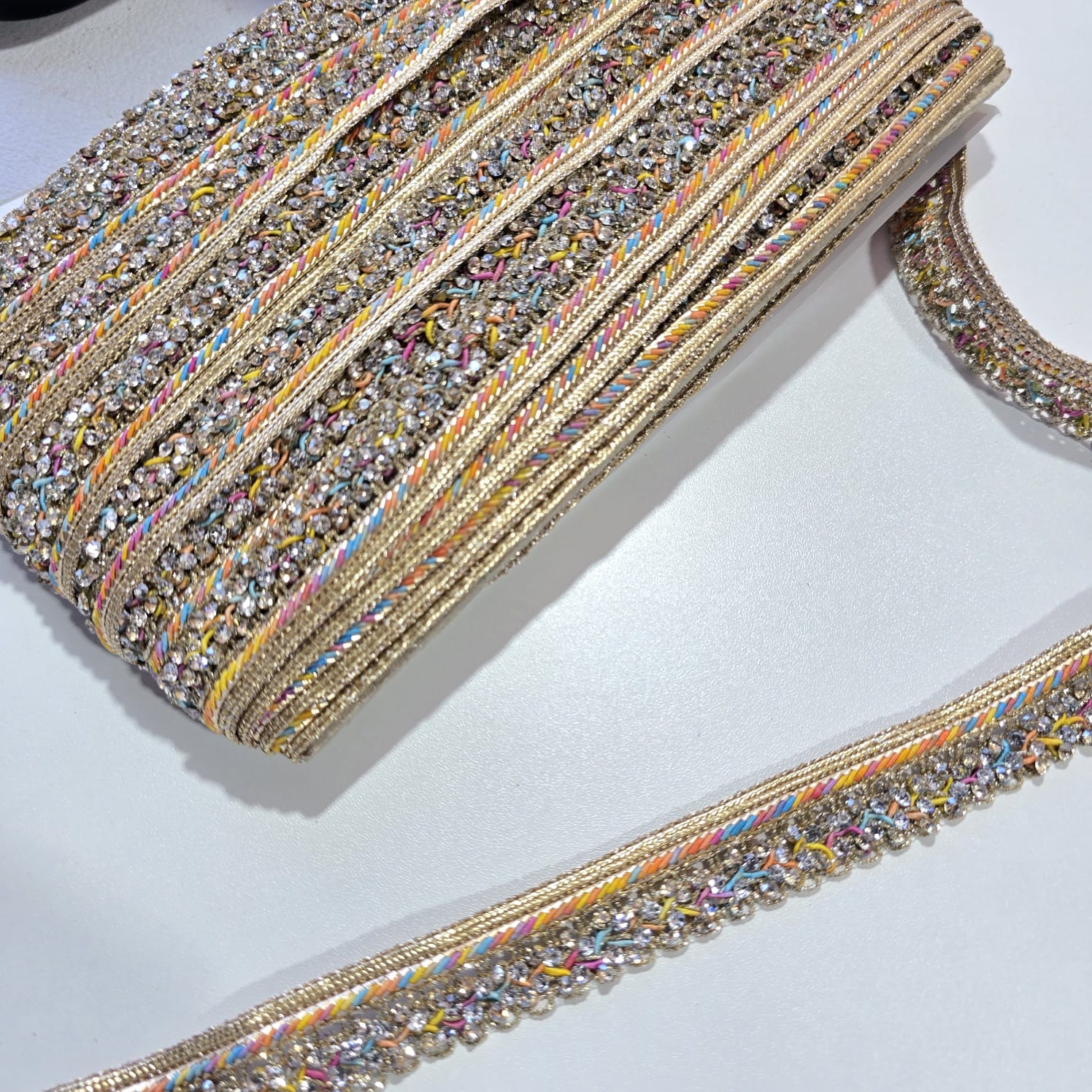 Luxury Embroidered Lace Trim Decorative Border for Bridal, Saree & Dressmaking by 9 Metres