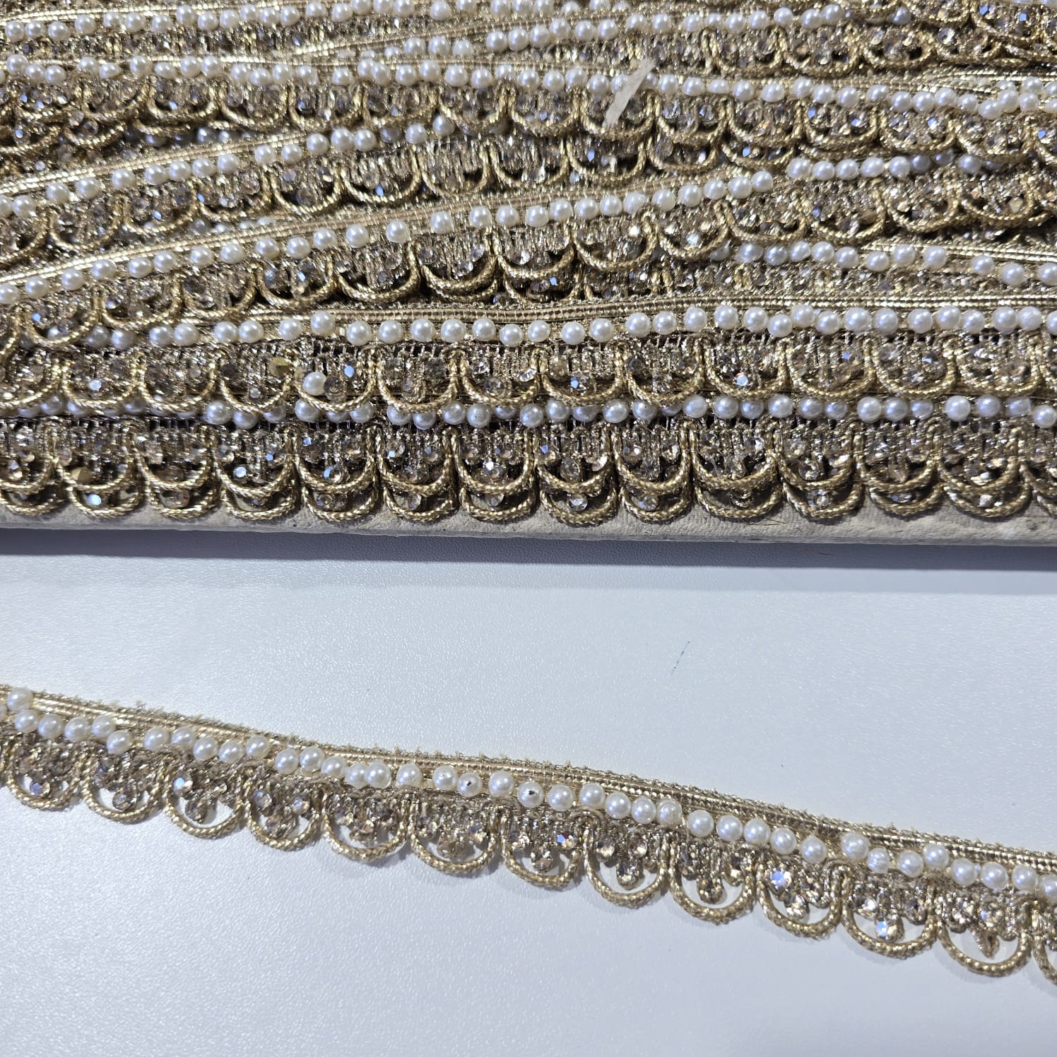 Luxury Embroidered Lace Trim Decorative Border for Bridal, Saree & Dressmaking by 9 Metres