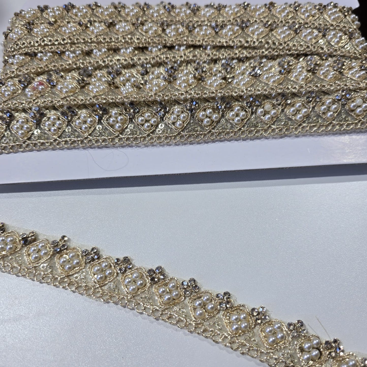 Luxury Embroidered Lace Trim Decorative Border for Bridal, Saree & Dressmaking by 9 Metres