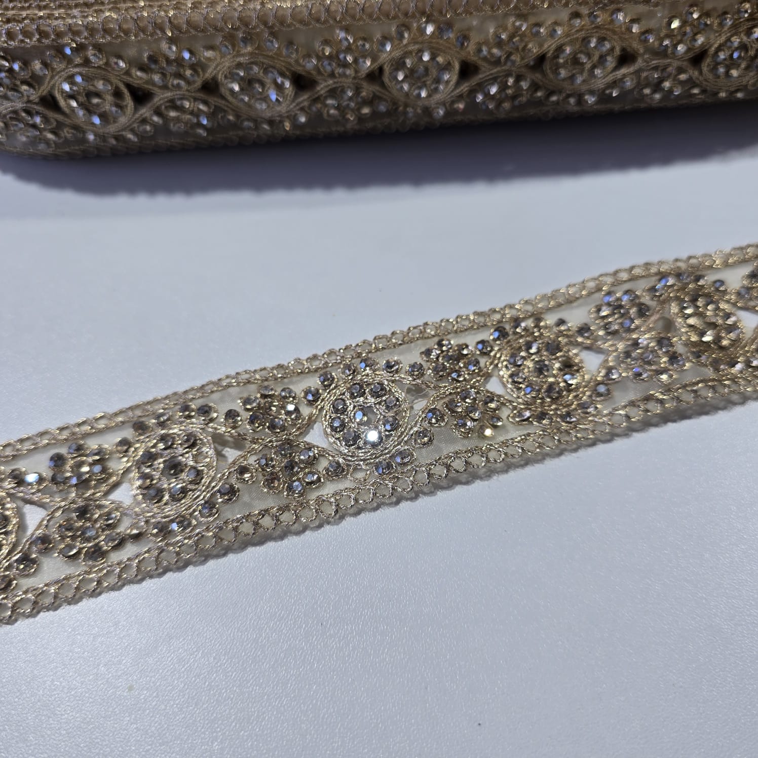 Luxury Embroidered Lace Trim Decorative Border for Bridal, Saree & Dressmaking by 9 Metres