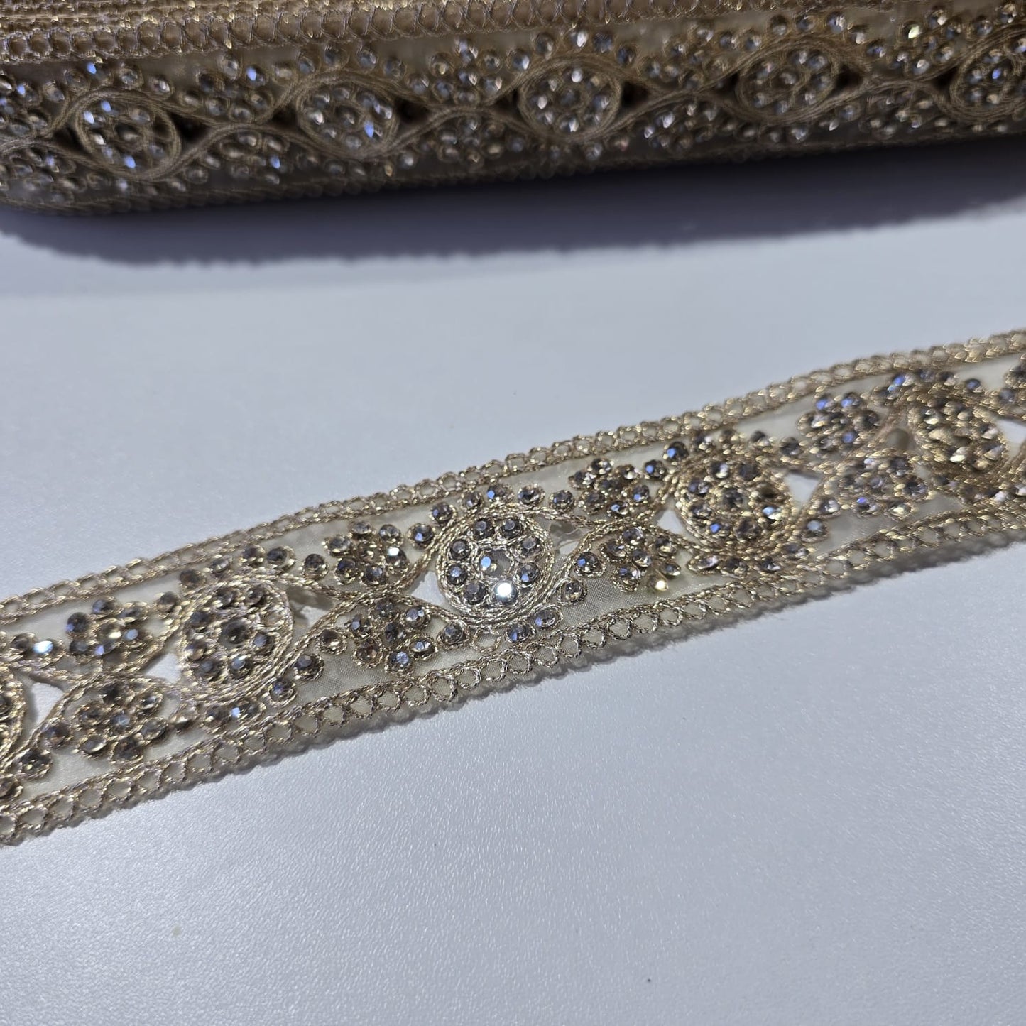 Luxury Embroidered Lace Trim Decorative Border for Bridal, Saree & Dressmaking by 9 Metres