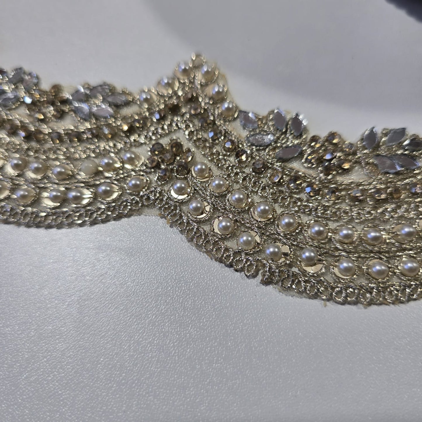 Luxury Embroidered Lace Trim Decorative Border for Bridal, Saree & Dressmaking by 9 Metres