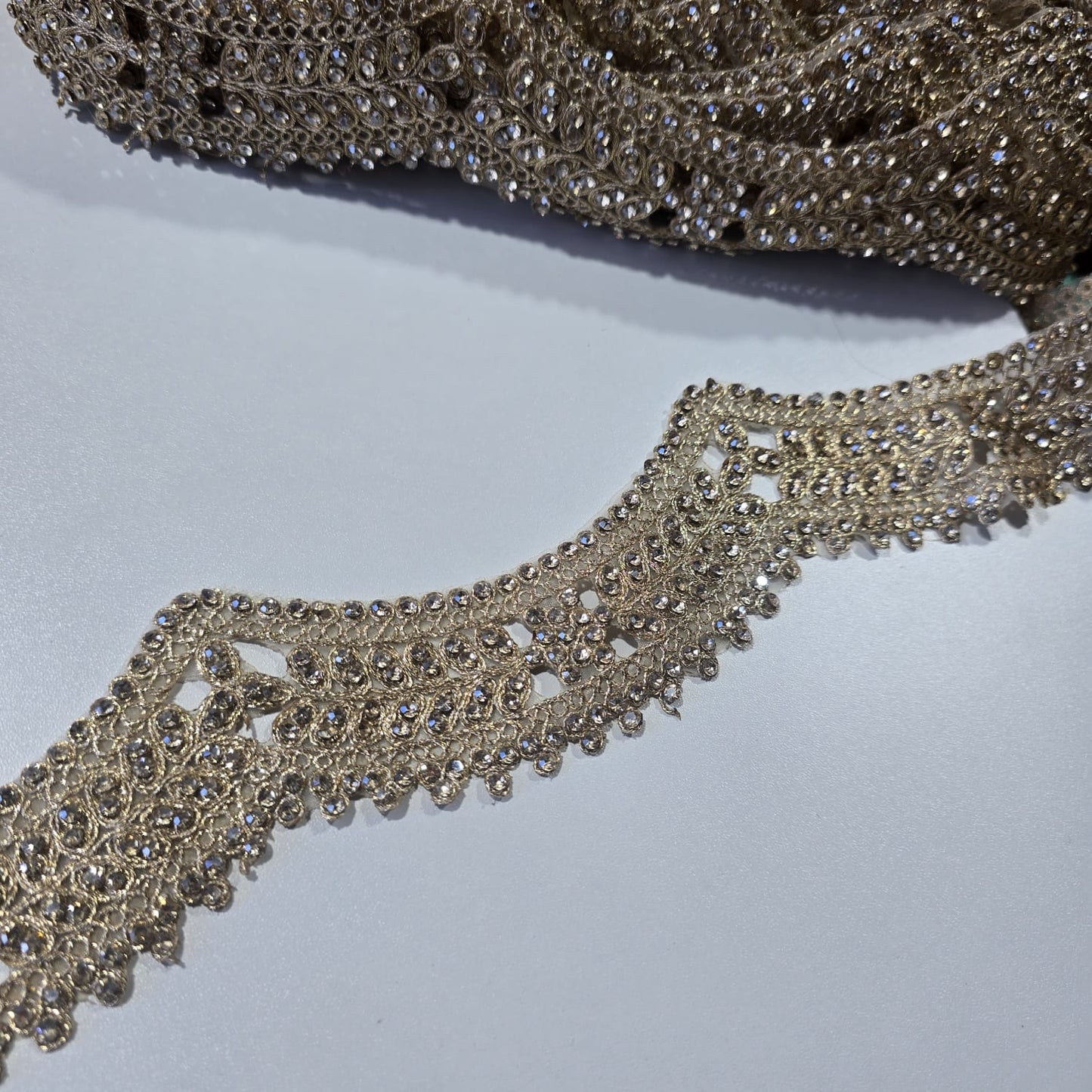 Luxury Embroidered Lace Trim Decorative Border for Bridal, Saree & Dressmaking by 9 Metres