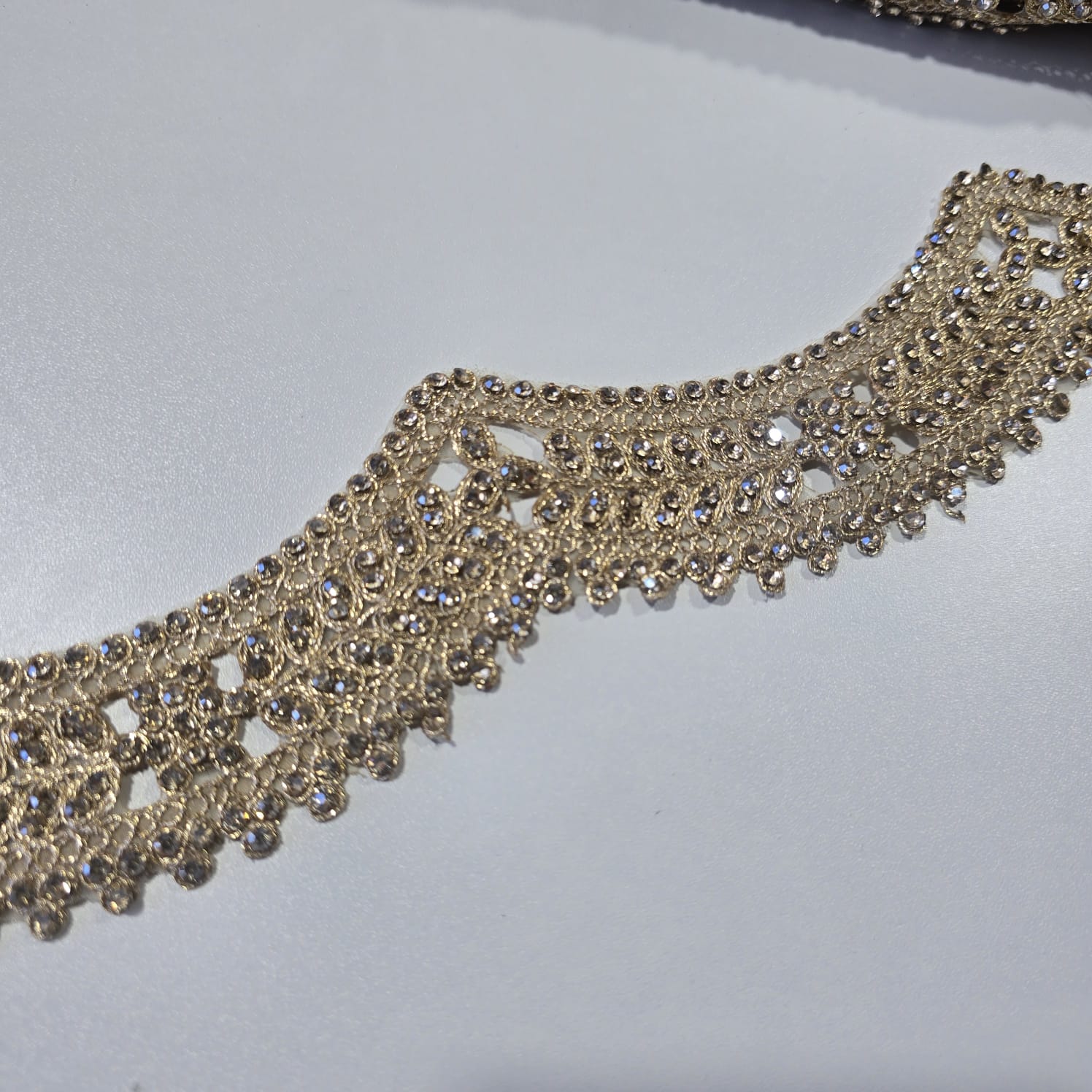 Luxury Embroidered Lace Trim Decorative Border for Bridal, Saree & Dressmaking by 9 Metres