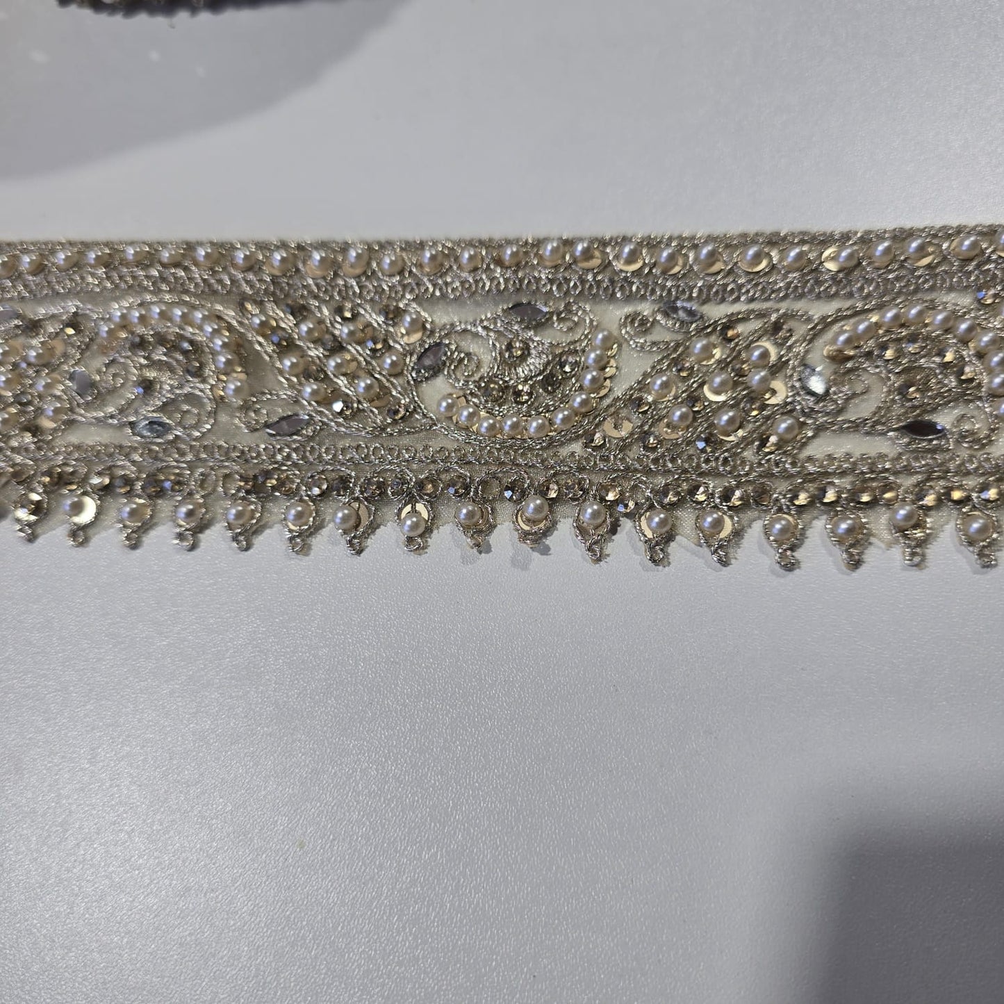 Luxury Embroidered Lace Trim Decorative Border for Bridal, Saree & Dressmaking by 9 Metres