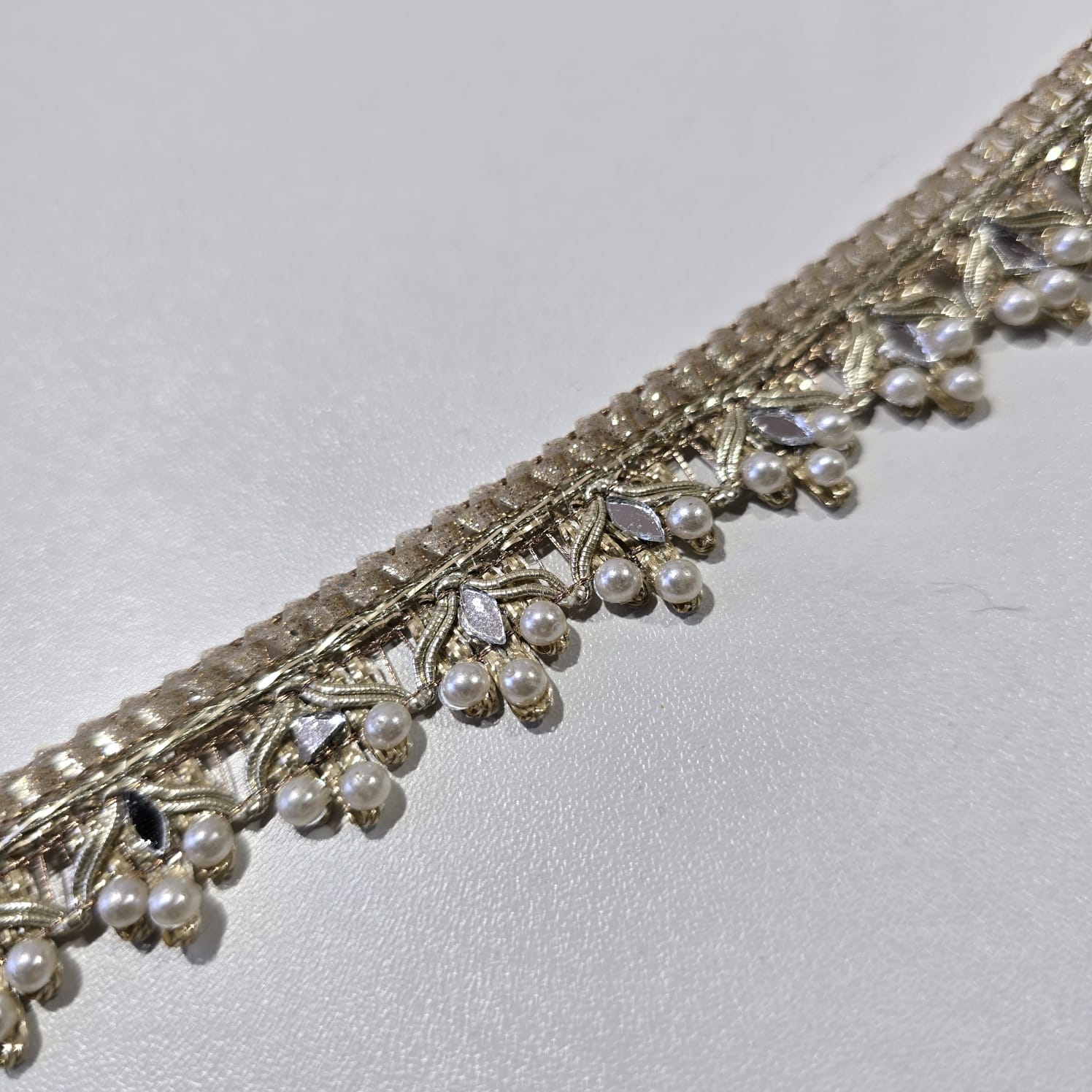 Luxury Embroidered Lace Trim Decorative Border for Bridal, Saree & Dressmaking by 9 Metres