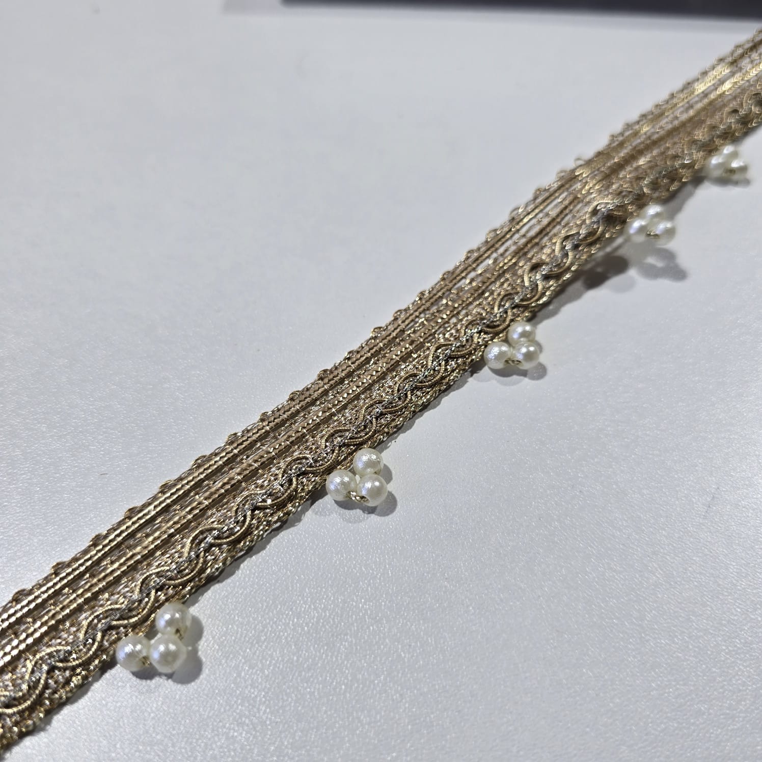 Luxury Embroidered Lace Trim Decorative Border for Bridal, Saree & Dressmaking by 9 Metres