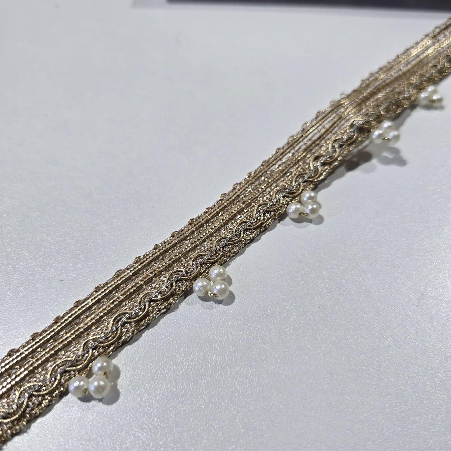 Luxury Embroidered Lace Trim Decorative Border for Bridal, Saree & Dressmaking by 9 Metres