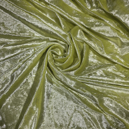 Premium Crushed Stretch Velvet Fabric Neon Yellow Velour Material 58" / 150cm Wide by the Metre