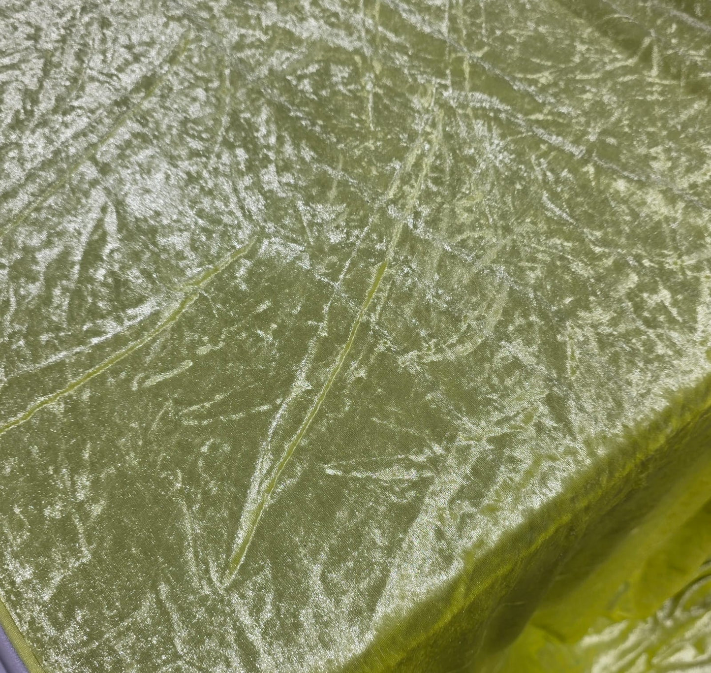 Premium Crushed Stretch Velvet Fabric Neon Yellow Velour Material 58" / 150cm Wide by the Metre