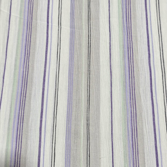 White & Lavender Woven Stripe
