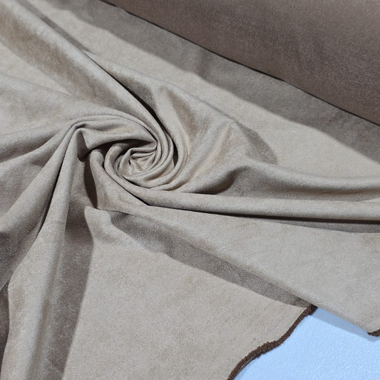 Beige Suede Fabric 44" Wide – Soft Faux Suede Material Sold by the Meter