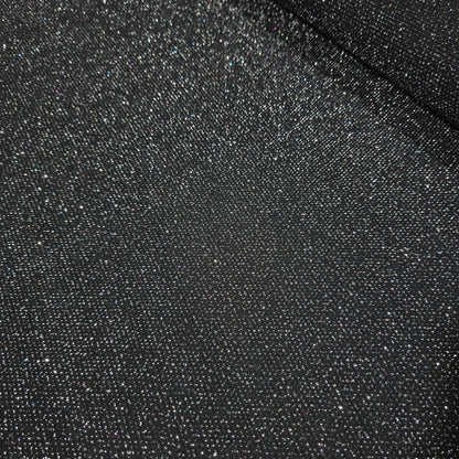 Black Silver Sparkle Jersey Lurex Polyester Material Moonlight Stretch Dress Fabric 58”