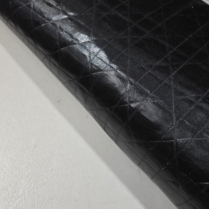 Black Leather Look Quilted Jersey Fabric by the Metre | Stretch Dressmaking Fabric