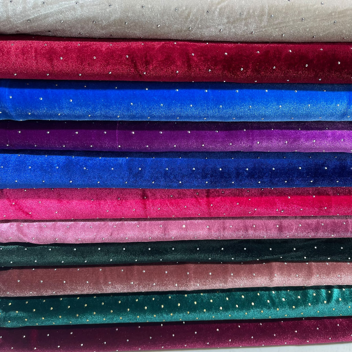Luxurious Soft Stud Velour Velvet Fabric Stretch Dress Craft Material 58" Wide