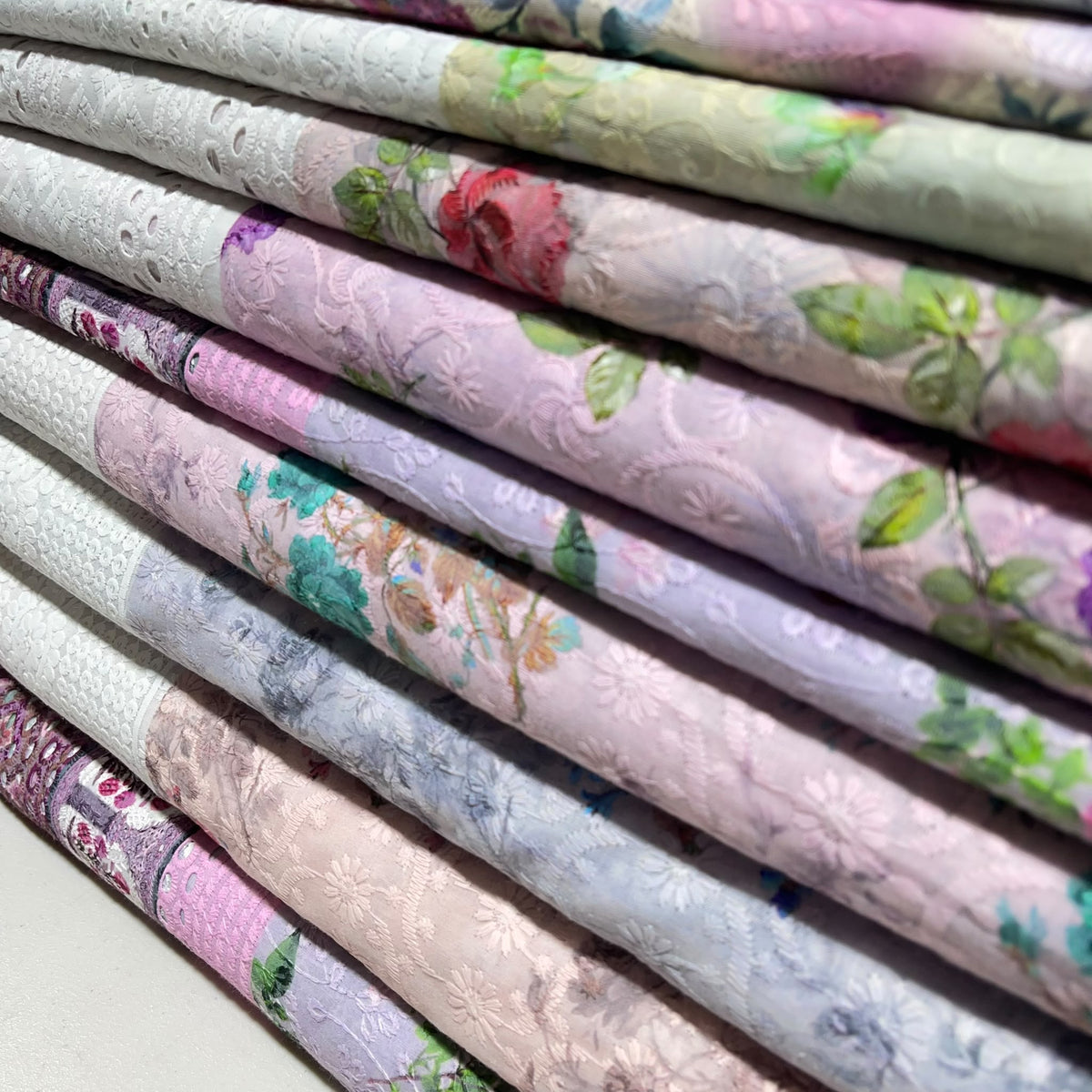 Floral Cotton Broderie Anglaise Fabric 100% Cotton Dress Craft Material 44" Wide By The Meter