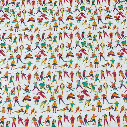 Athletes in Action 100% Cotton Sateen Sports & Dance Print Dress Craft & Décor Fabric 55" Wide