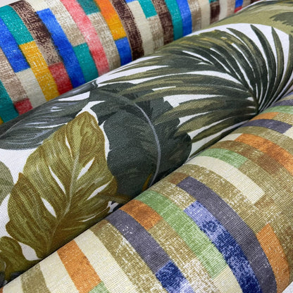 Tropical Leaf Print Cotton Rich Half Panama 55" Wide Dress Craft Fabric By The Meter