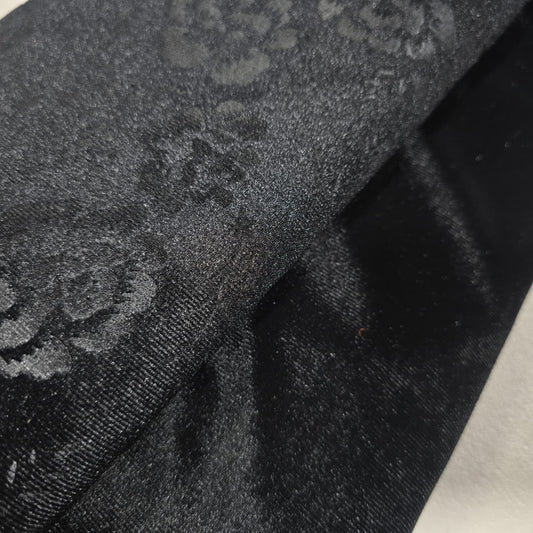 Black Stretch Velvet Fabric 58" Wide – Embossed Floral & Plain Matching Velvet Mix & Match By The Metre