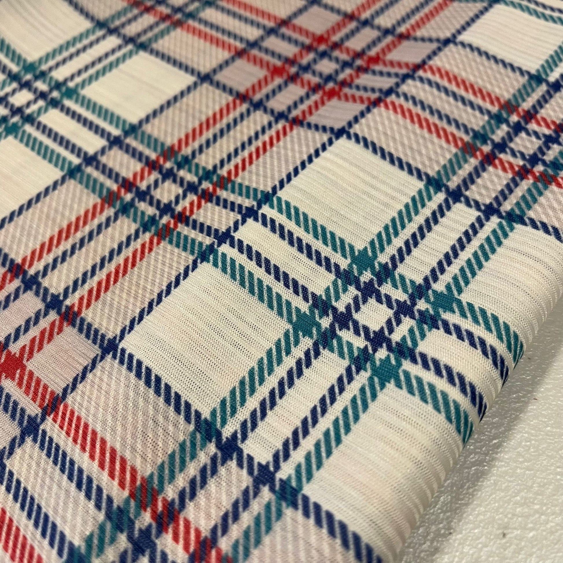 Tartan Plaid Stretch Jersey Fabric | Check Dress & Costume Material 58" (147cm) Wide – Sold by the Meter