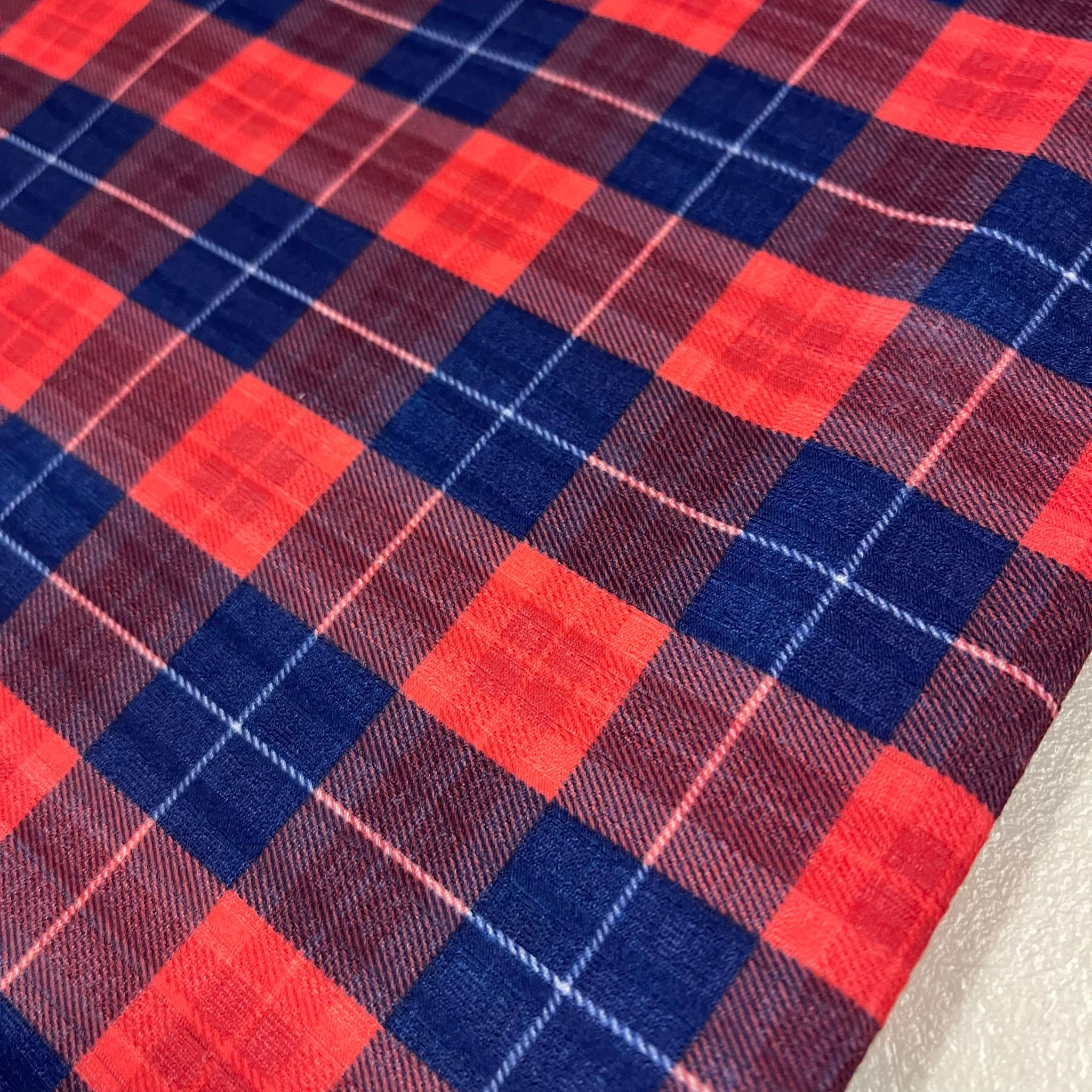 Tartan Plaid Stretch Jersey Fabric | Check Dress & Costume Material 58