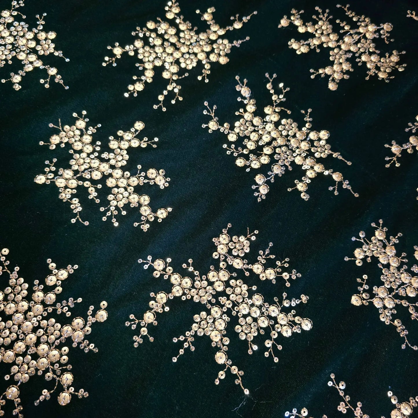 Hand Embroidery Silk Velvet Fabric Dress Craft Costume Quilting Material 44" Wide By The Meter