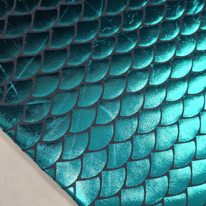 Metallic Mermaid Scale ITY Stretch Foil Reptile Snake Skin Dance Costume Fabric 58" Wide By The Meter