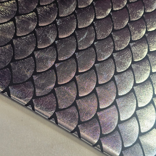 Metallic Mermaid Scale ITY Stretch Foil Reptile Snake Skin Dance Costume Fabric 58" Wide By The Meter