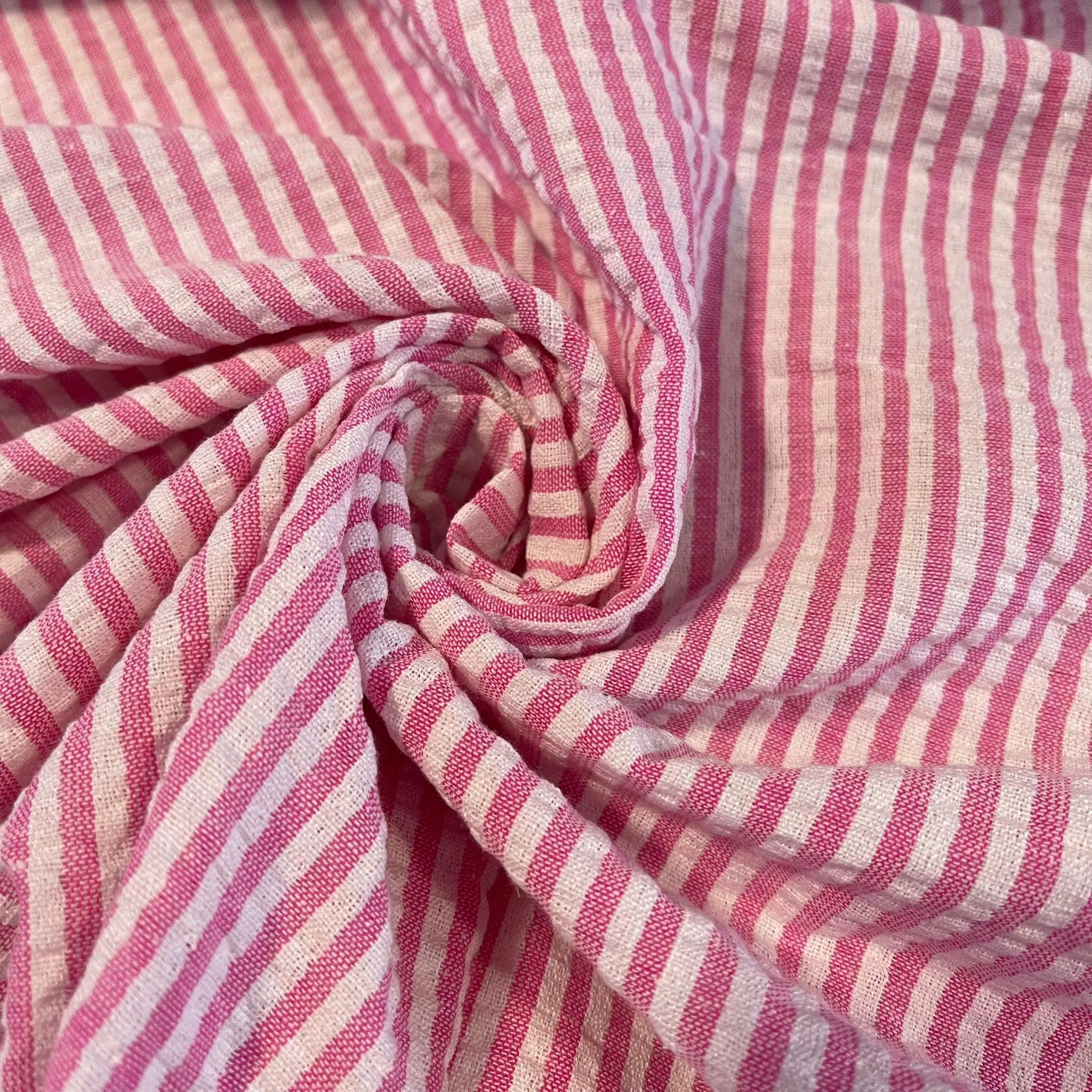 100% Cotton Seersucker Fabric – Crush Stripe 44