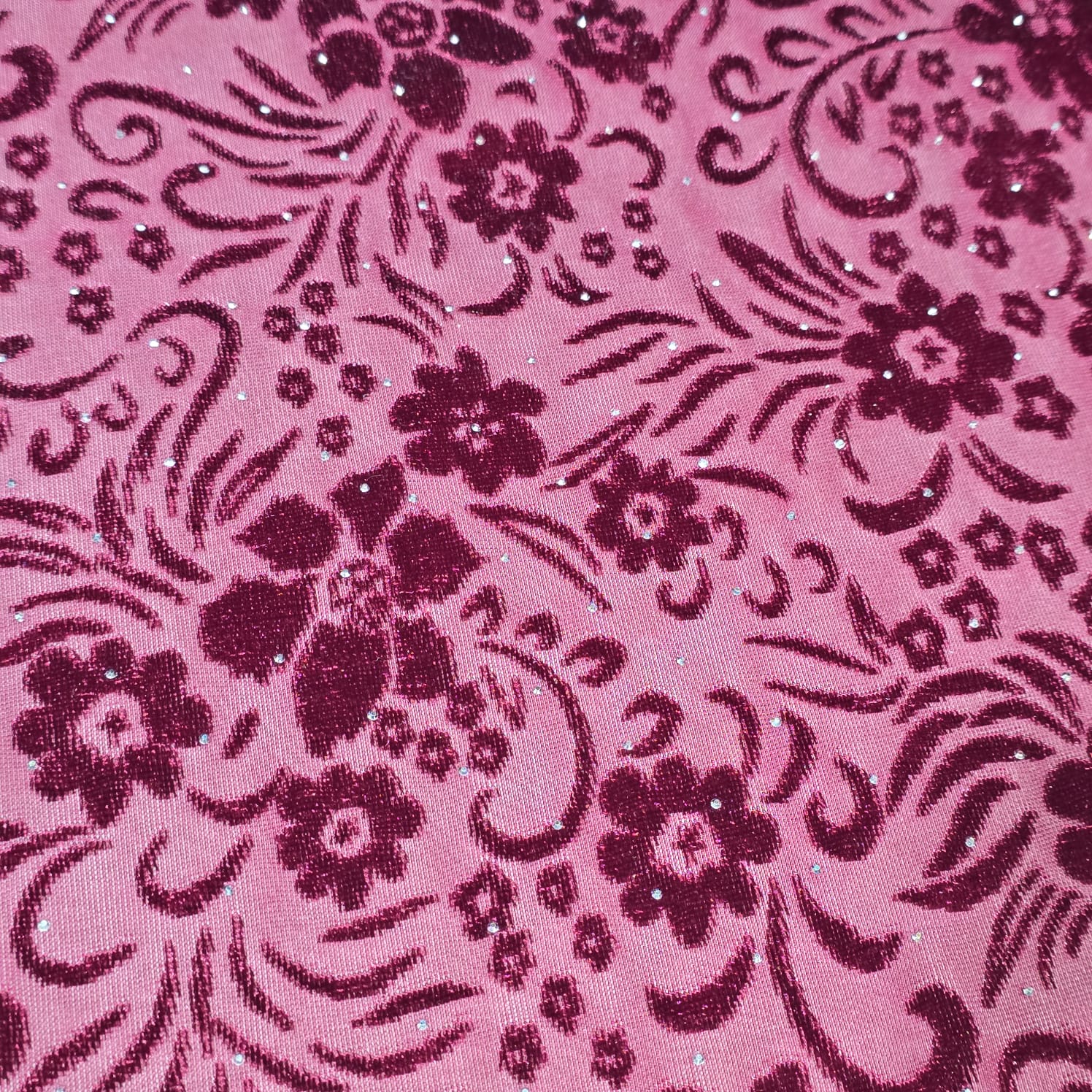 Premium Velvet Velour Floral Devoré Fabric | 58