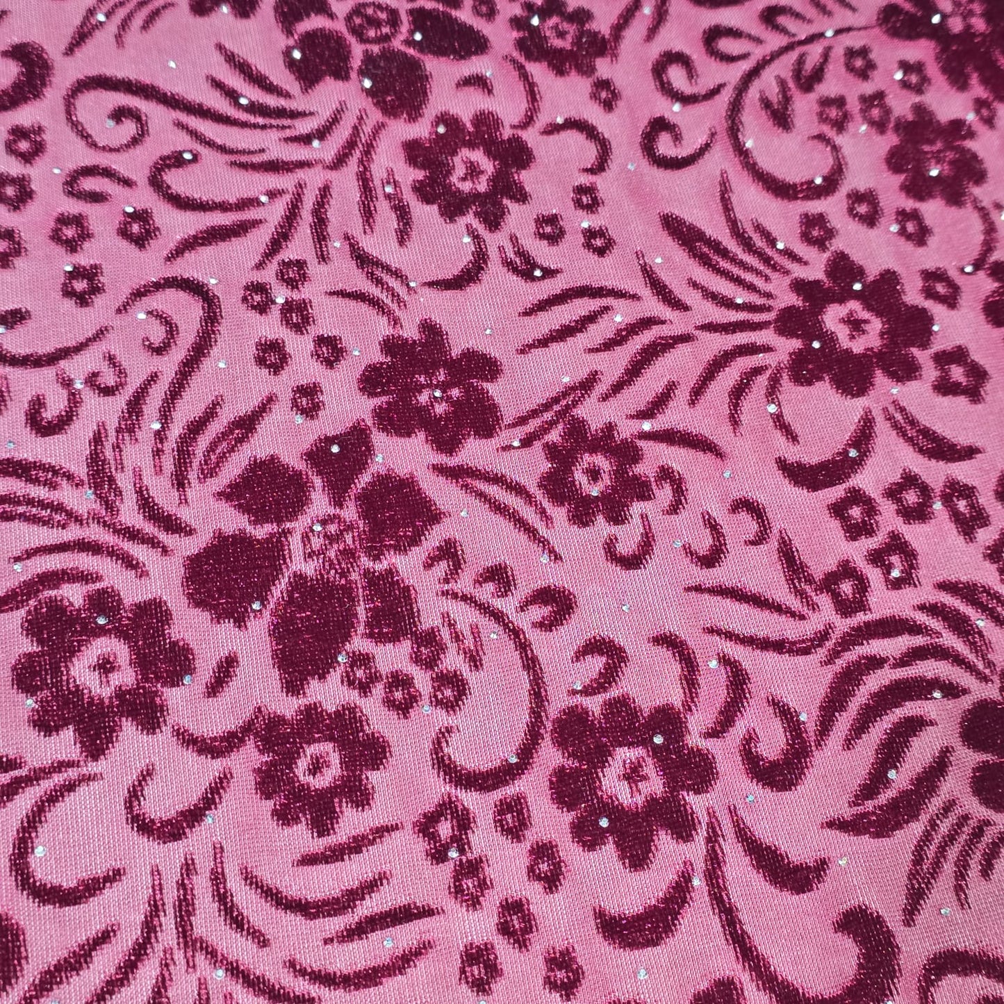 Premium Velvet Velour Floral Devoré Fabric | 58" (147cm) Wide Dressmaking & Craft Material – Sold by the Metre