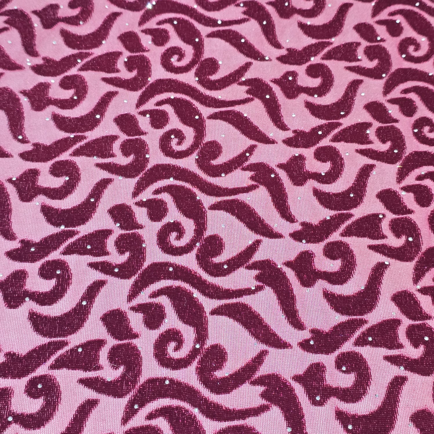 Premium Velvet Velour Floral Devoré Fabric | 58