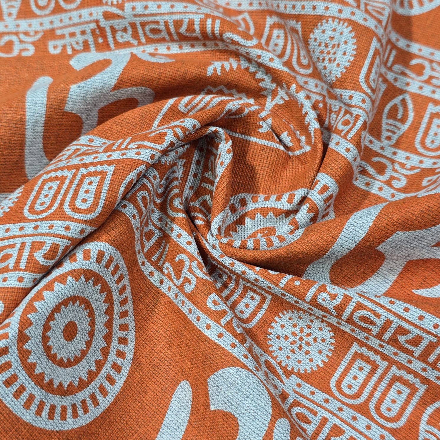 Om Symbol Cotton Linen Fabric 44