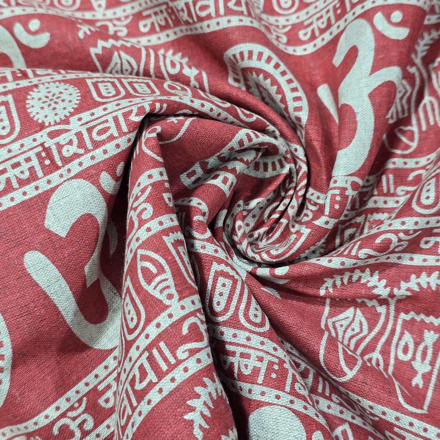 Om Symbol Cotton Linen Fabric 44