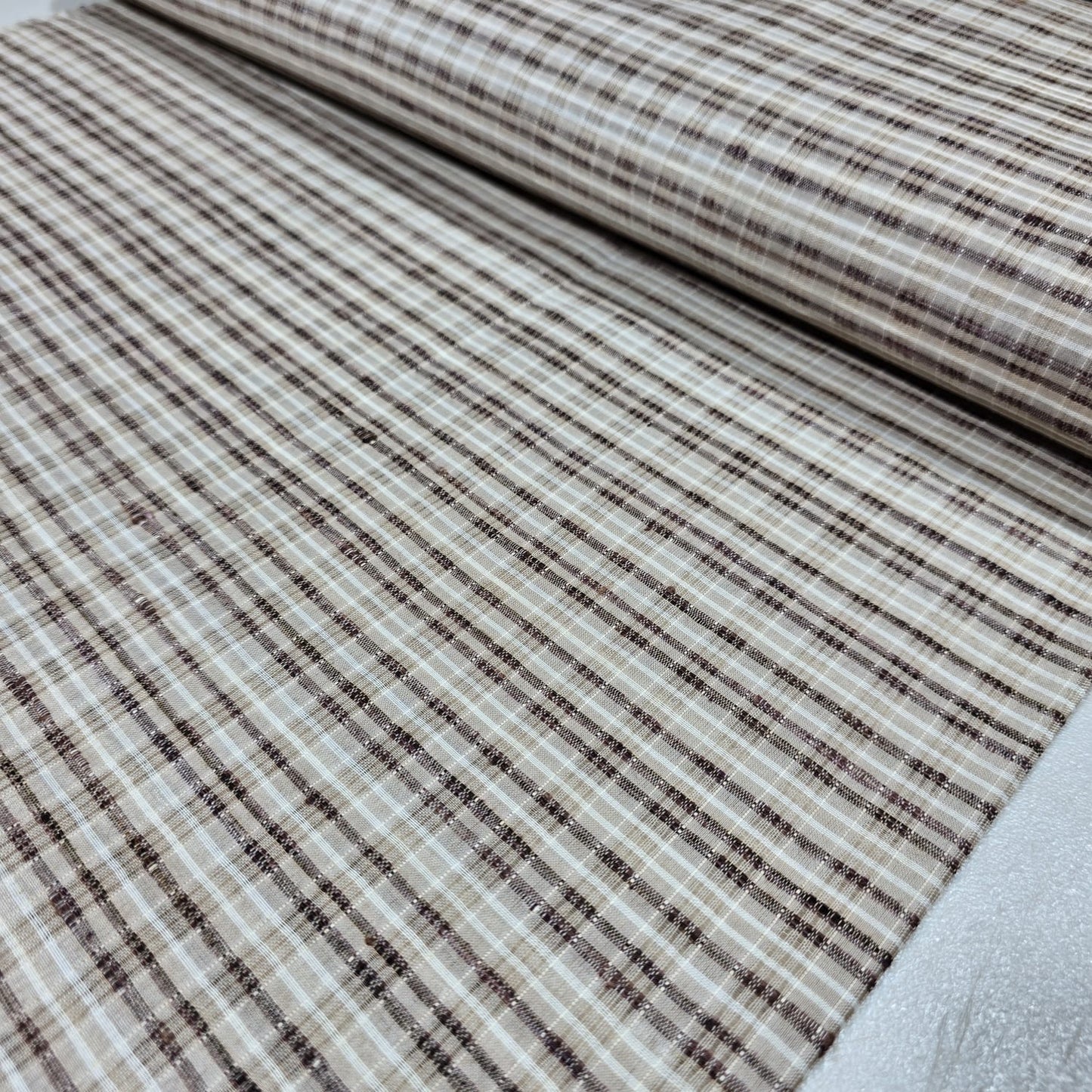 Khadi 100% Cotton Check Fabric 44" Lightweight Woven Yarn Dyed Dress Craft Material By The Meter
