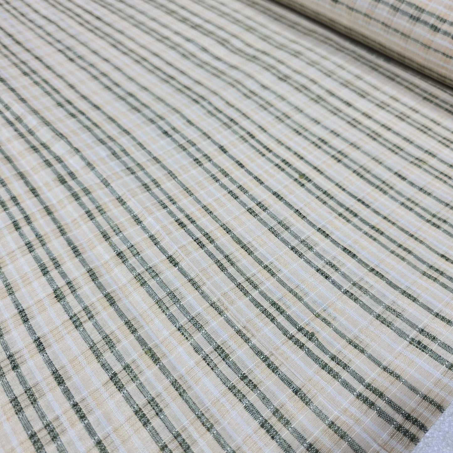 Khadi 100% Cotton Check Fabric 44" Lightweight Woven Yarn Dyed Dress Craft Material By The Meter