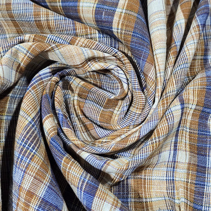 Yarn Dyed Striped Khadi 100% Cotton Fabric 44" Woven Dress Craft Material By The Meter